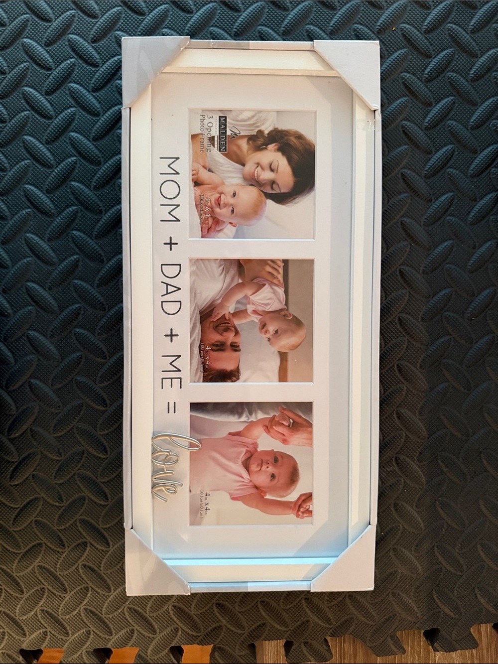 White "Mom + Dad + Me = Love" Collage Frame